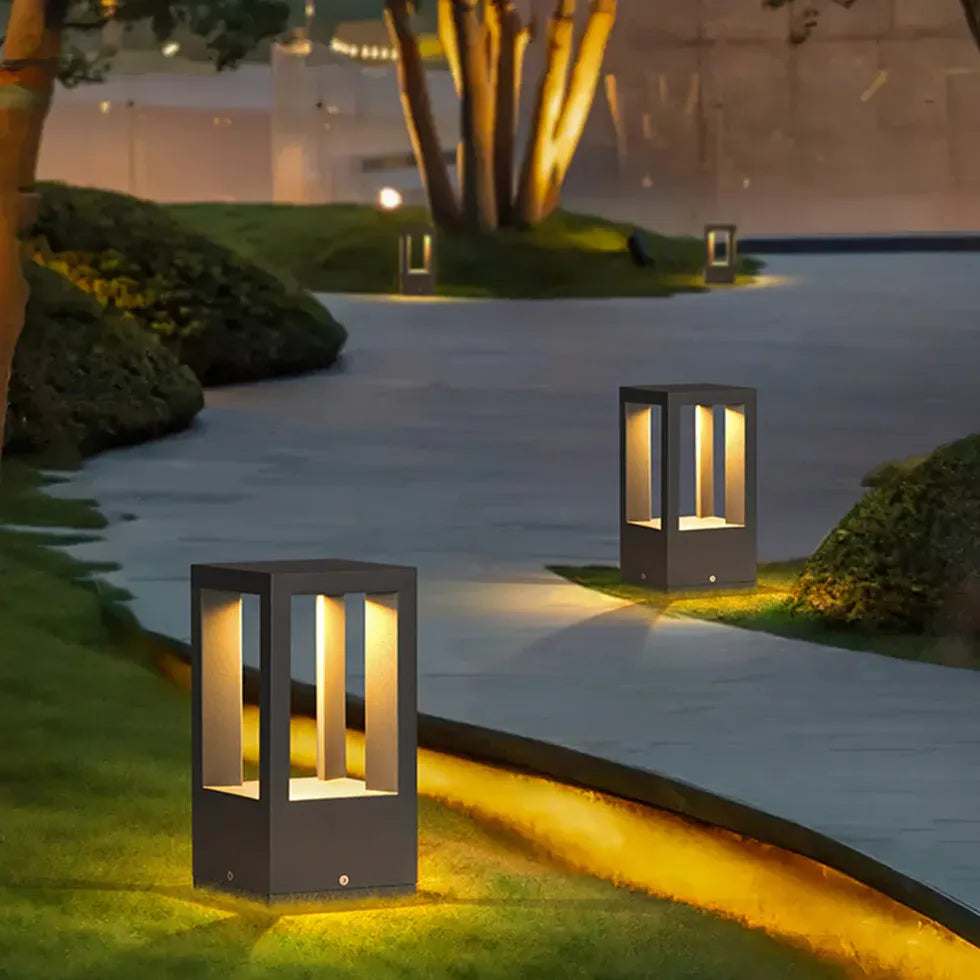 Rectangular with Sensor Garden Bollard Lights