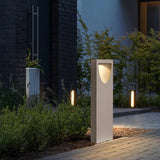 Rectangular Stone Garden Bollard Lights