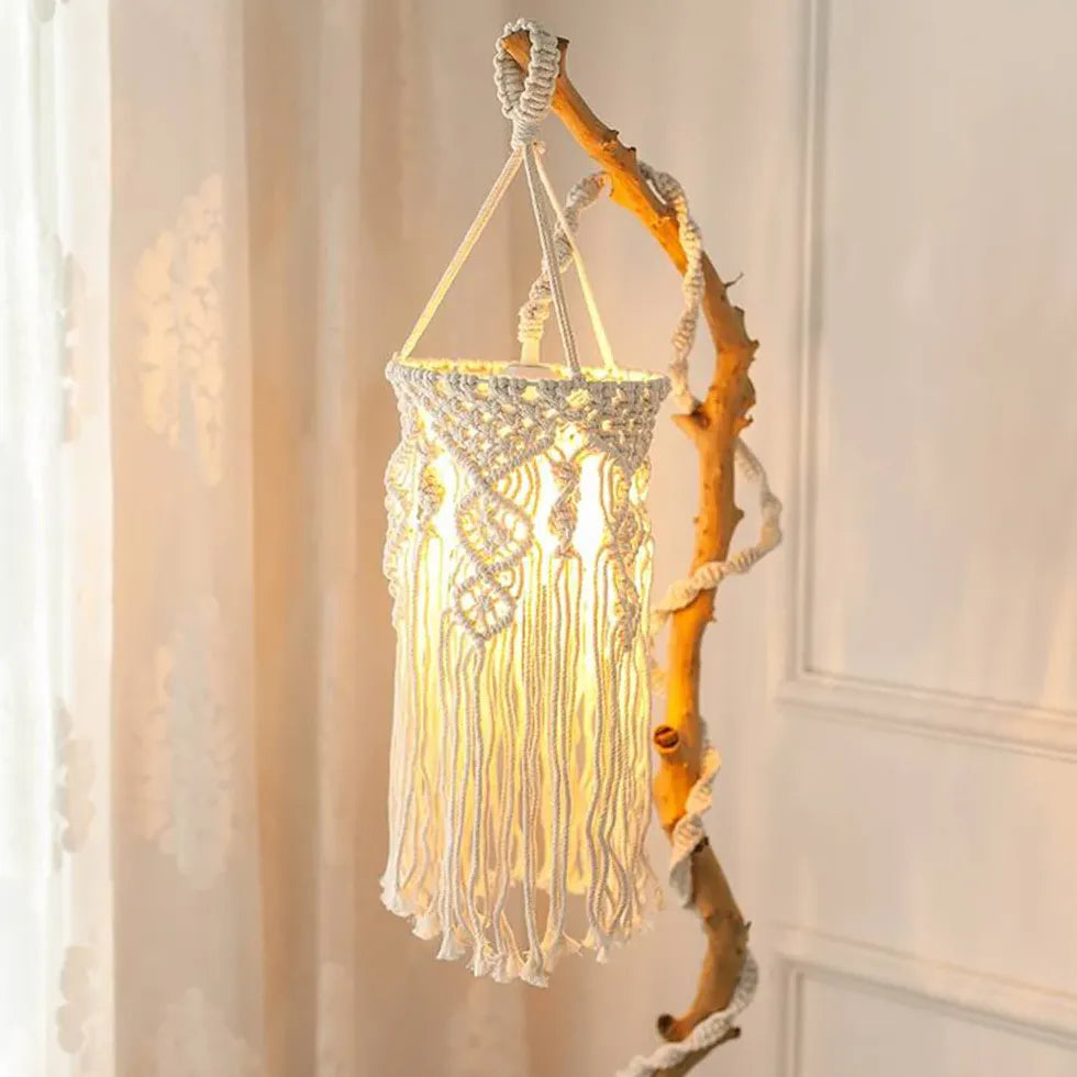 Handwoven Lampshade Bohemian Floor Lamp