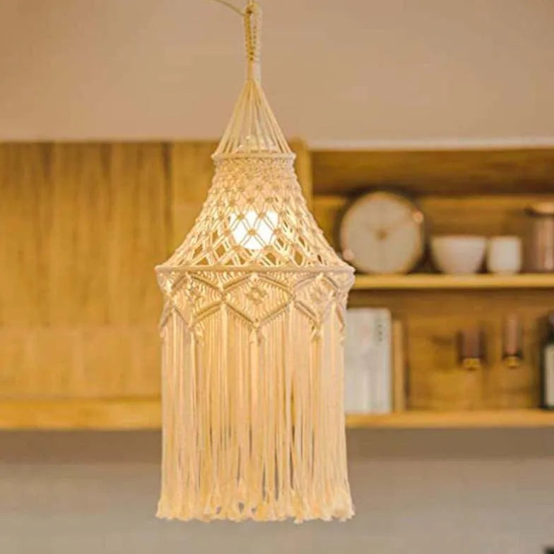 Handwoven Lampshade Bohemian Floor Lamp