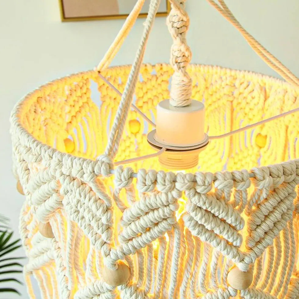 Handwoven Lampshade Bohemian Floor Lamp