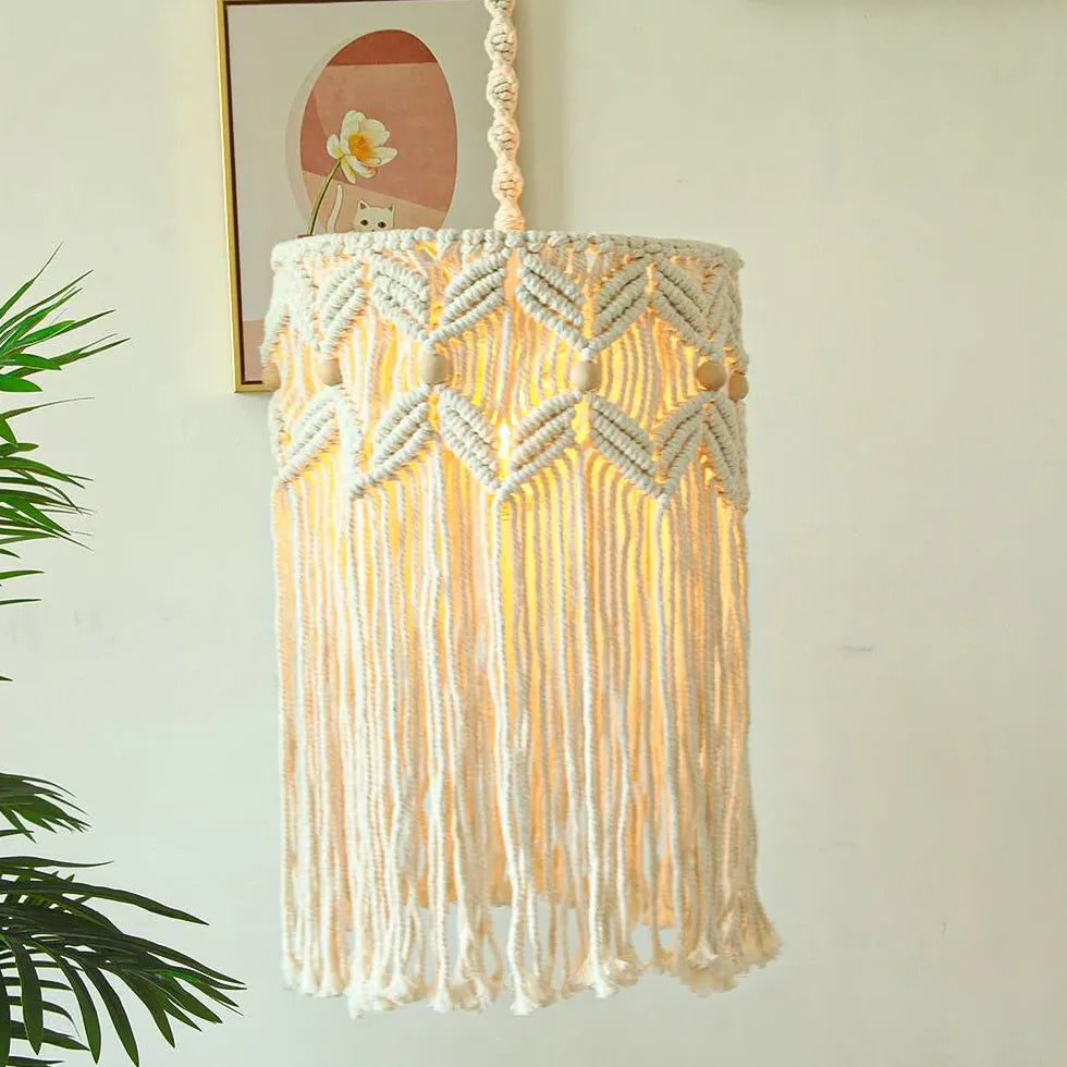 Handwoven Lampshade Bohemian Floor Lamp