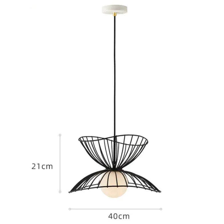 Double-Layer Metal Wire Petal-Shaped Pendant Light