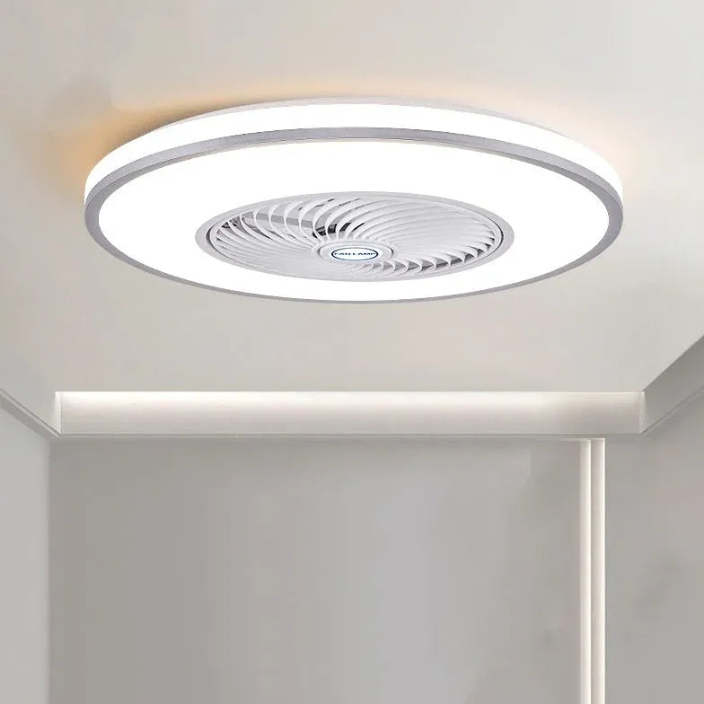 Round Dual-Tone Ceiling Fan with Light