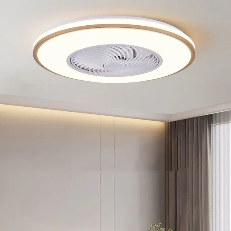 Round Dual-Tone Ceiling Fan with Light