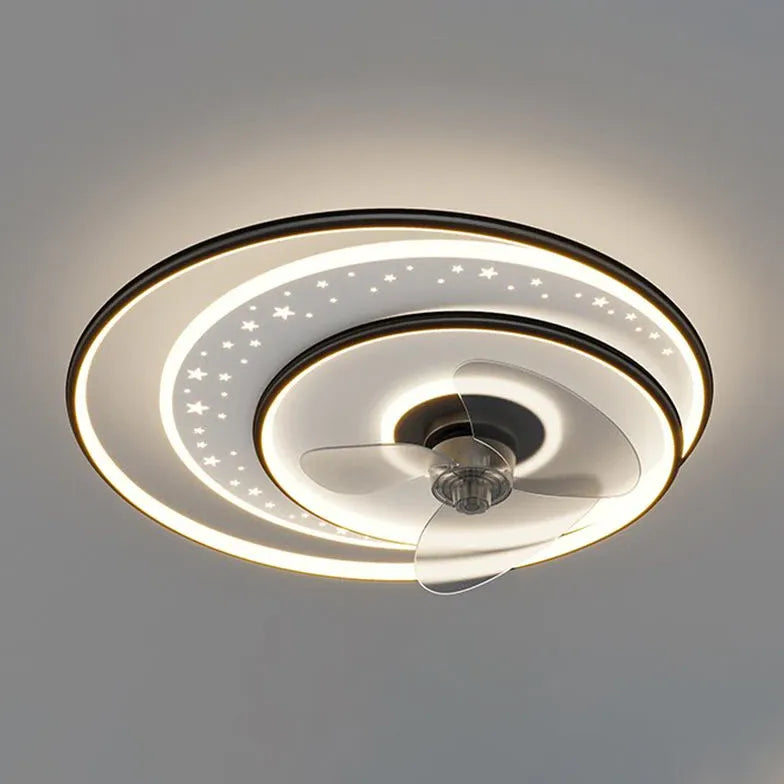 Ventilatore a soffitto di luce circolare con luce