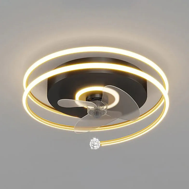 Ventilatore a soffitto di luce circolare con luce