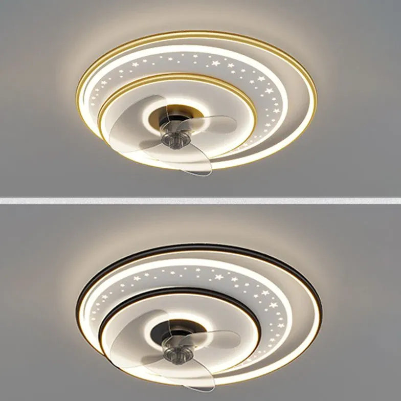 Ventilatore a soffitto di luce circolare con luce