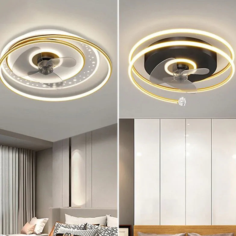 Ventilatore a soffitto di luce circolare con luce