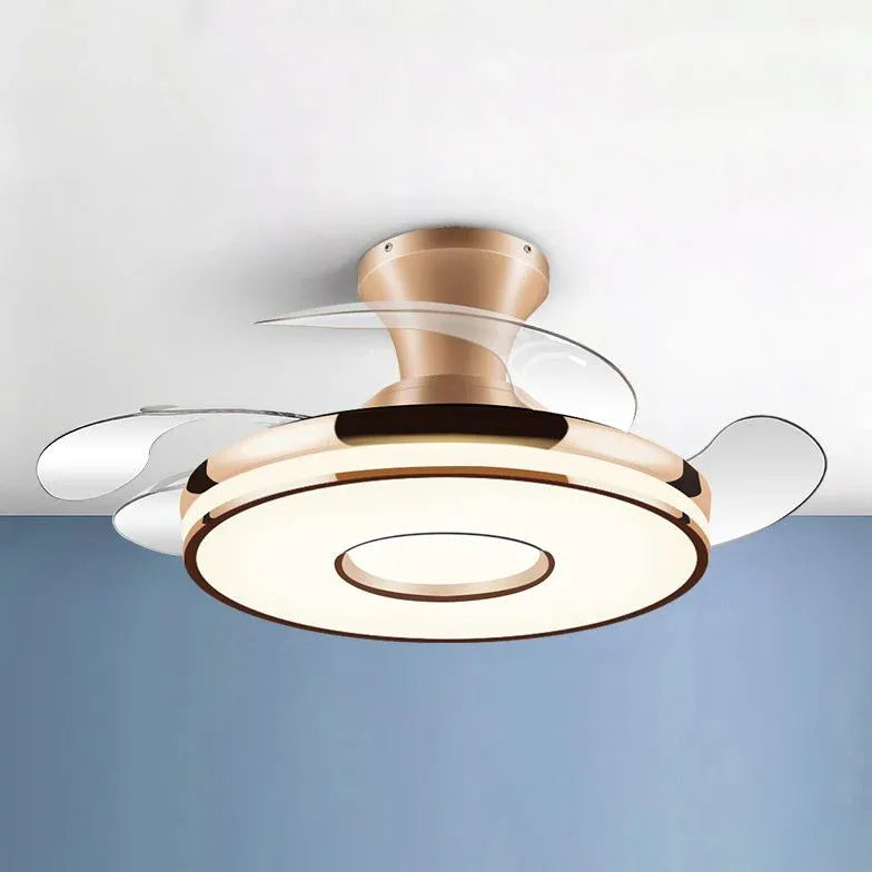 Transparent Ceiling Fan with Light Modern