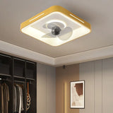 Square Three-Blade Ceiling Fan with Light