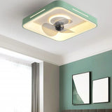 Square Three-Blade Ceiling Fan with Light