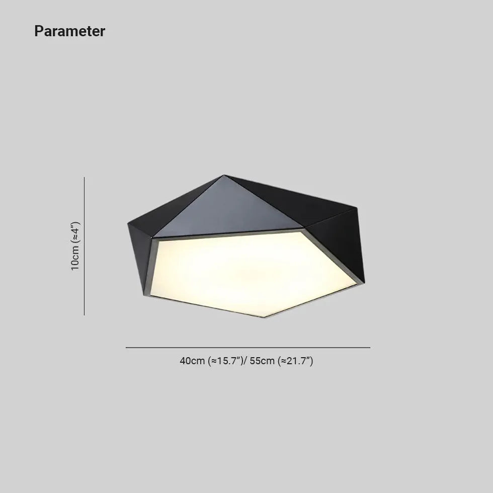 Plafoniera geometrica minimalista design a cinque punte