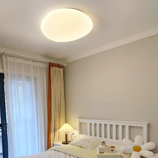 Plafoniera Led per Camera Da Letto Bianca Forma Ciottolo