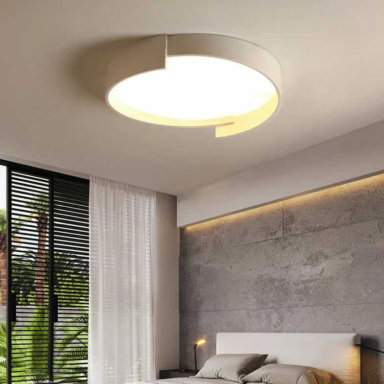 Notched Round Minimalist Ceiling Light