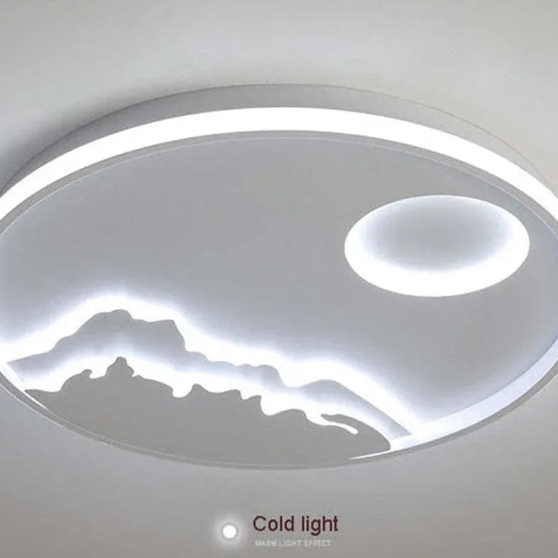 Round Landscape Ceiling Light for Living Room