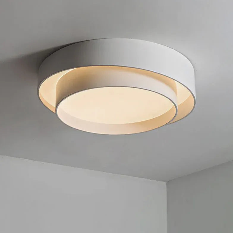 Layered Circular Modern White Flush Ceiling Lights