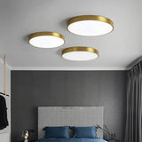 Plafoniera Moderna Semplice Ultra Sottile Dorata per Camera da Letto