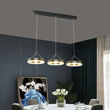 Three-Light Black Round Minimalist Pendant Light