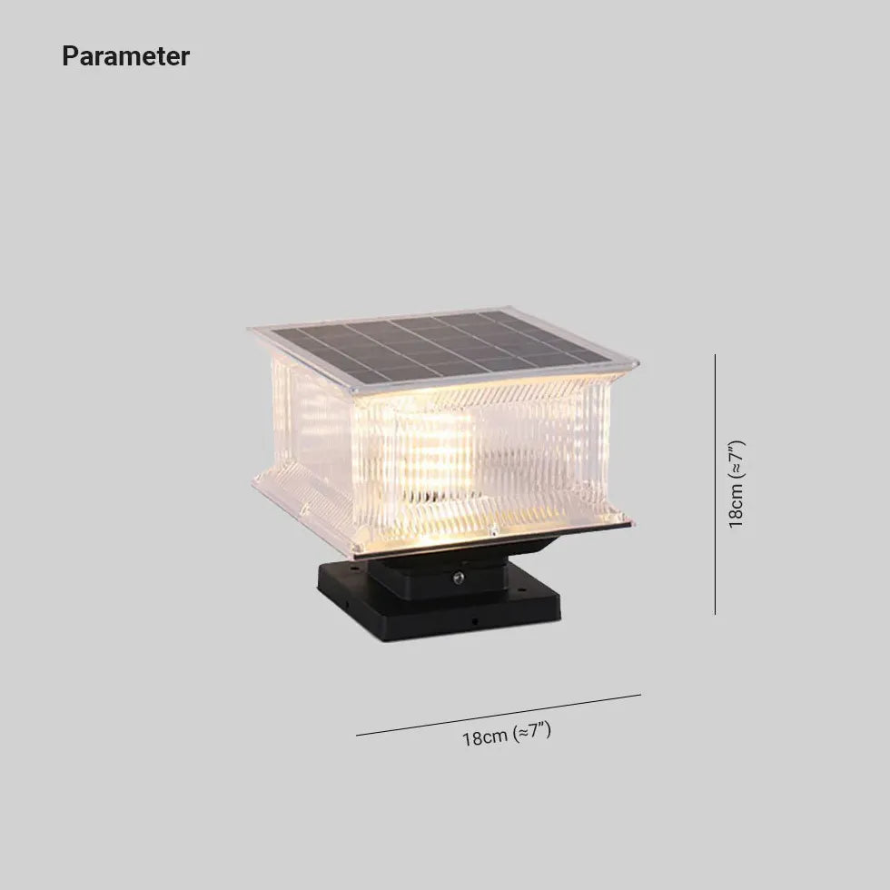 Rectangular Waterproof Solar Led Outdoor Pillar Lights