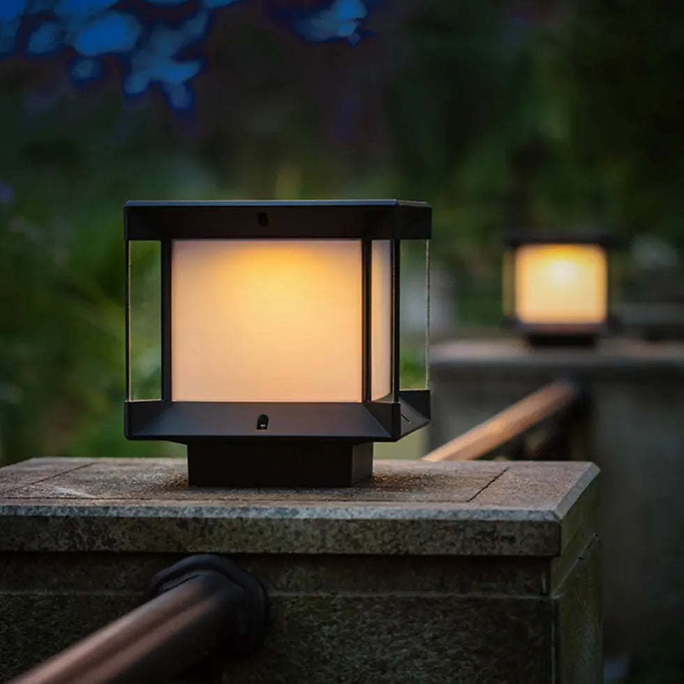 Square Solar Outdoor Pillar Lights