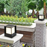 Frosted Glass Square Solar Outdoor Pillar Lights