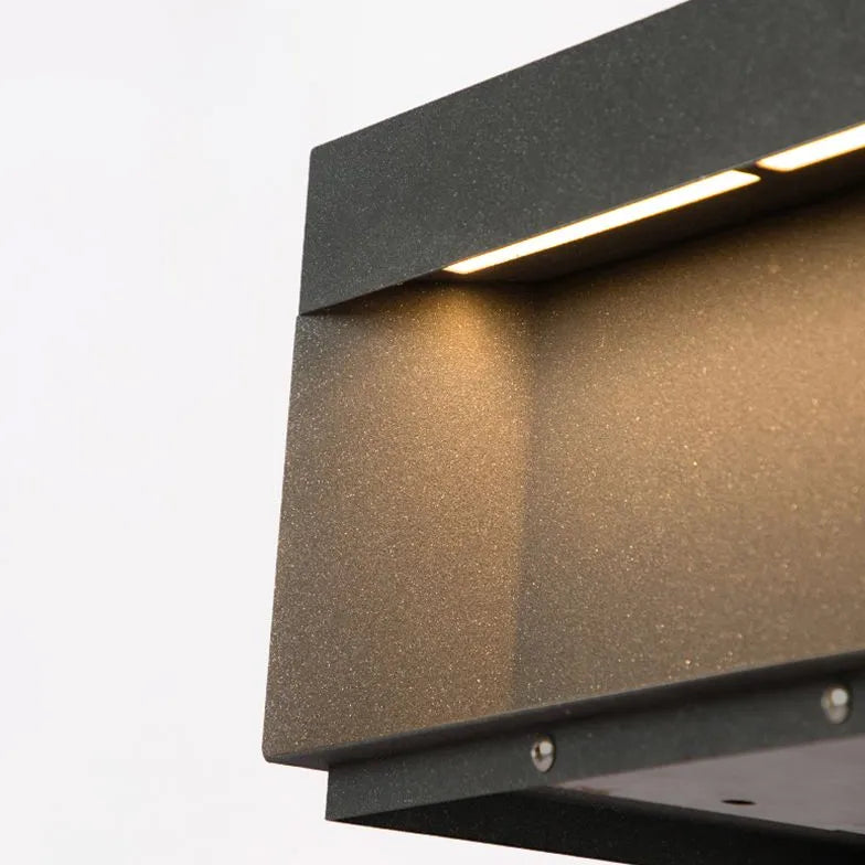 Square Modern Black Outdoor Pillar Lights