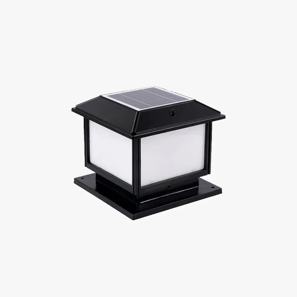 Classic Square Solar Outdoor Pillar Lights