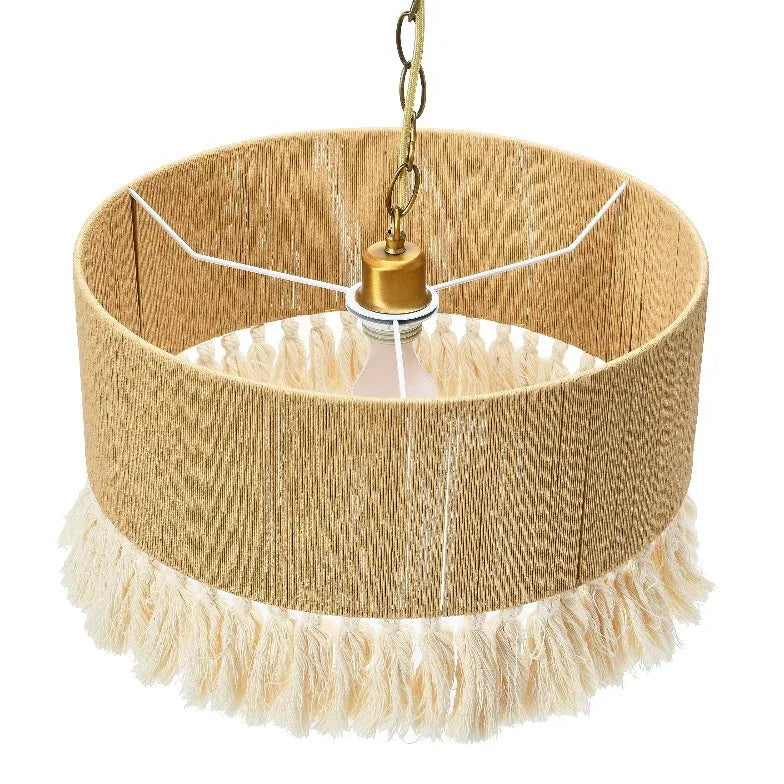 Fabric Barrel Living Room Vintage Pendant Light