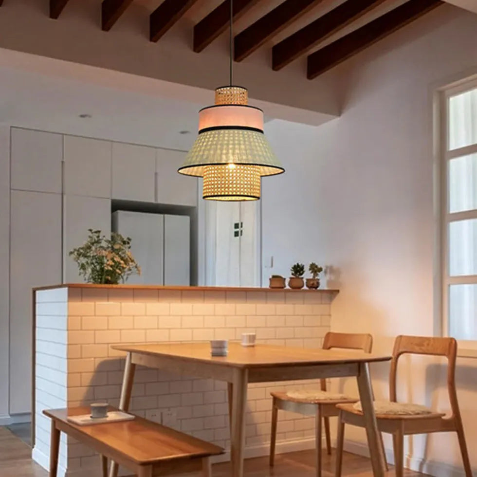 Lampadario LED Geometrico per Sala da Pranzo Stile Cinese