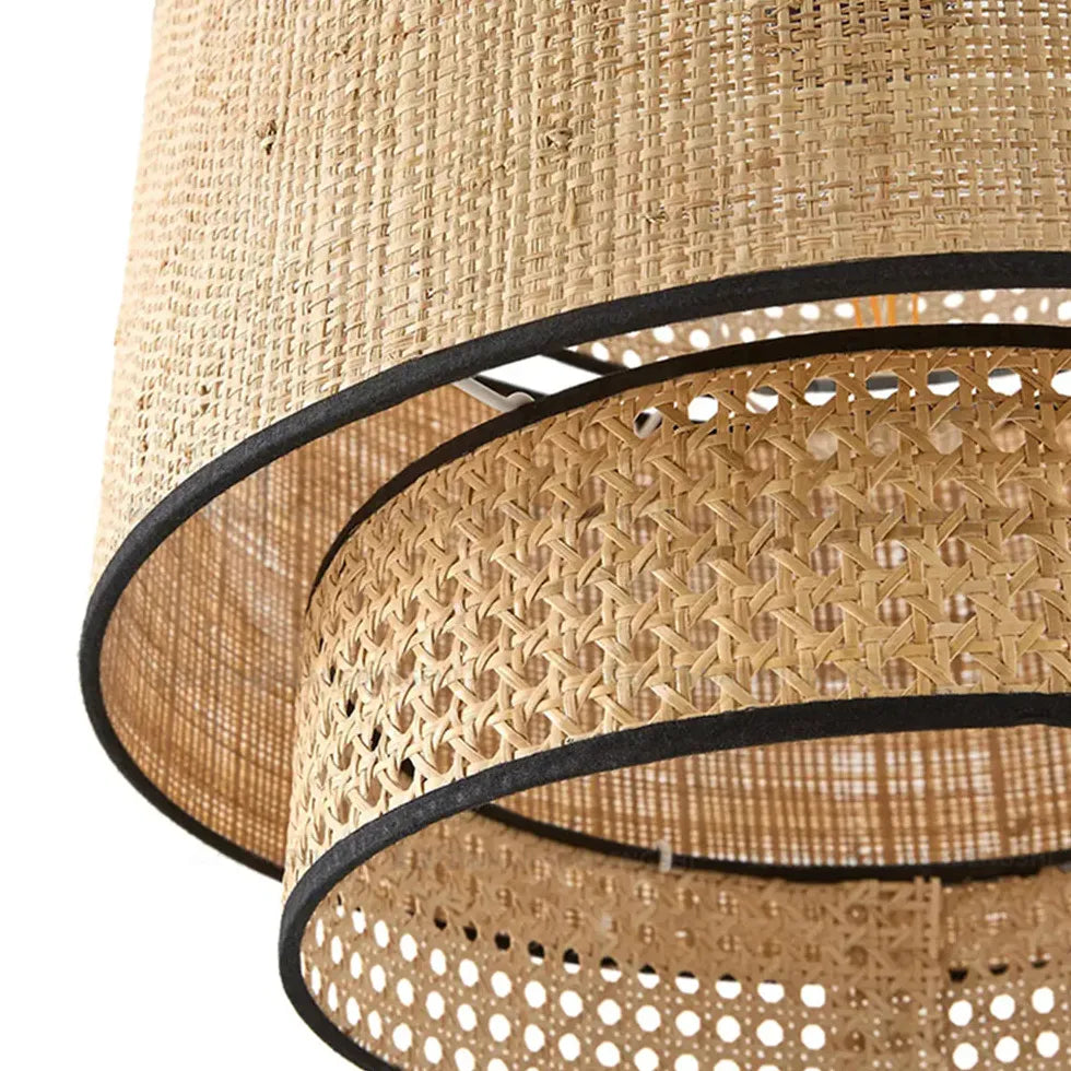 Lampadari a Gabbia con Rattan Naturale