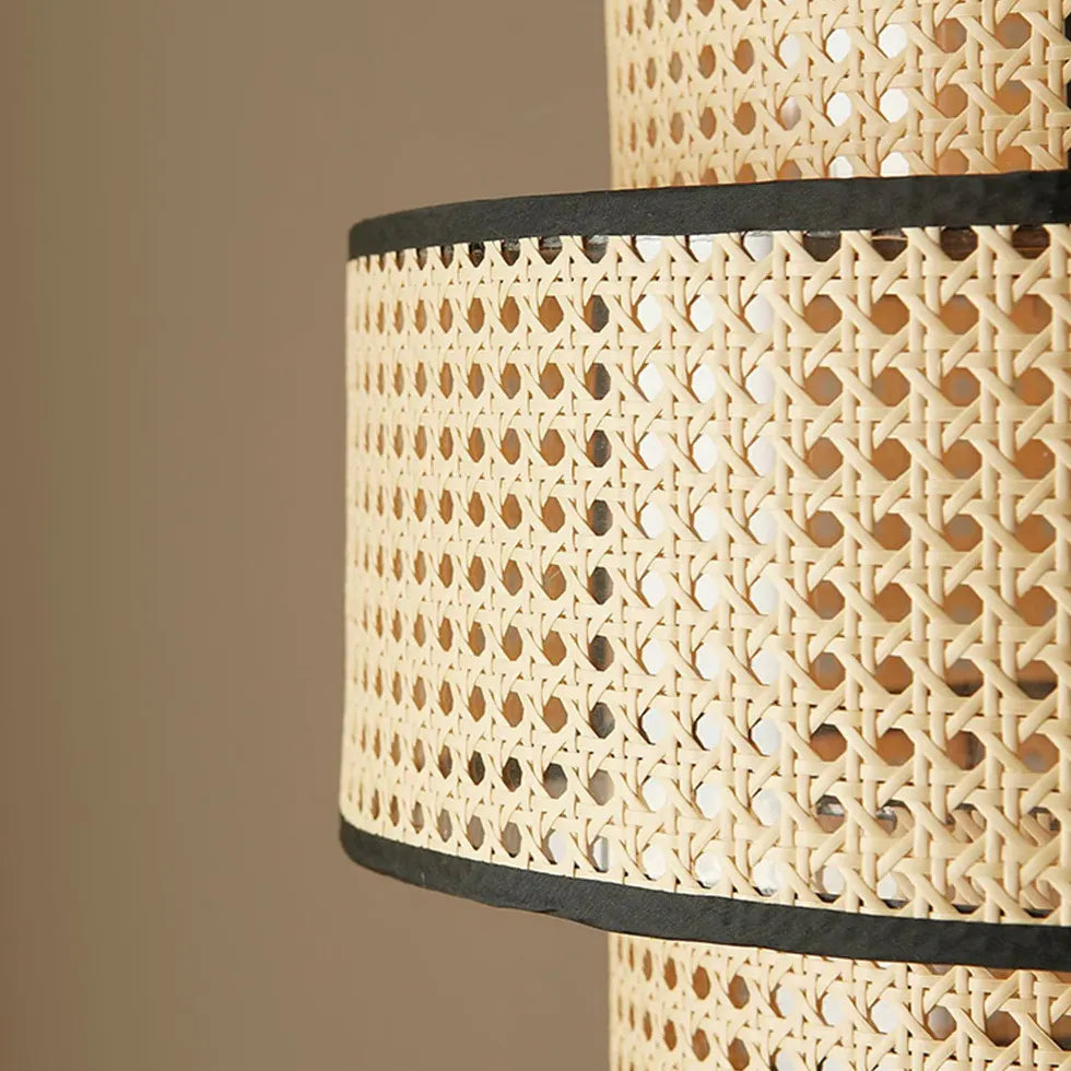 Lampadari a Gabbia con Rattan Naturale