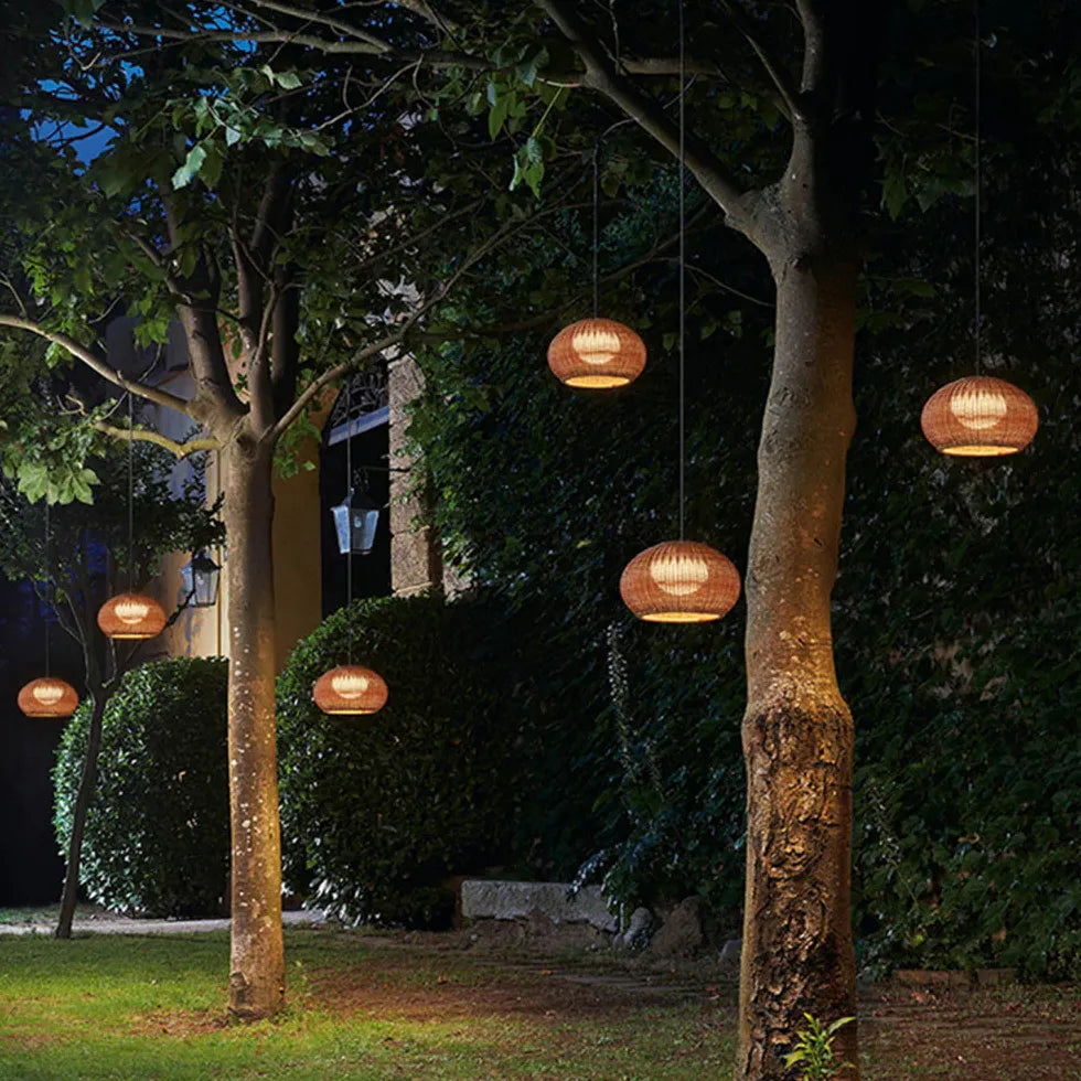 Bohemian Rattan Ceiling Outdoor Lantern Lights