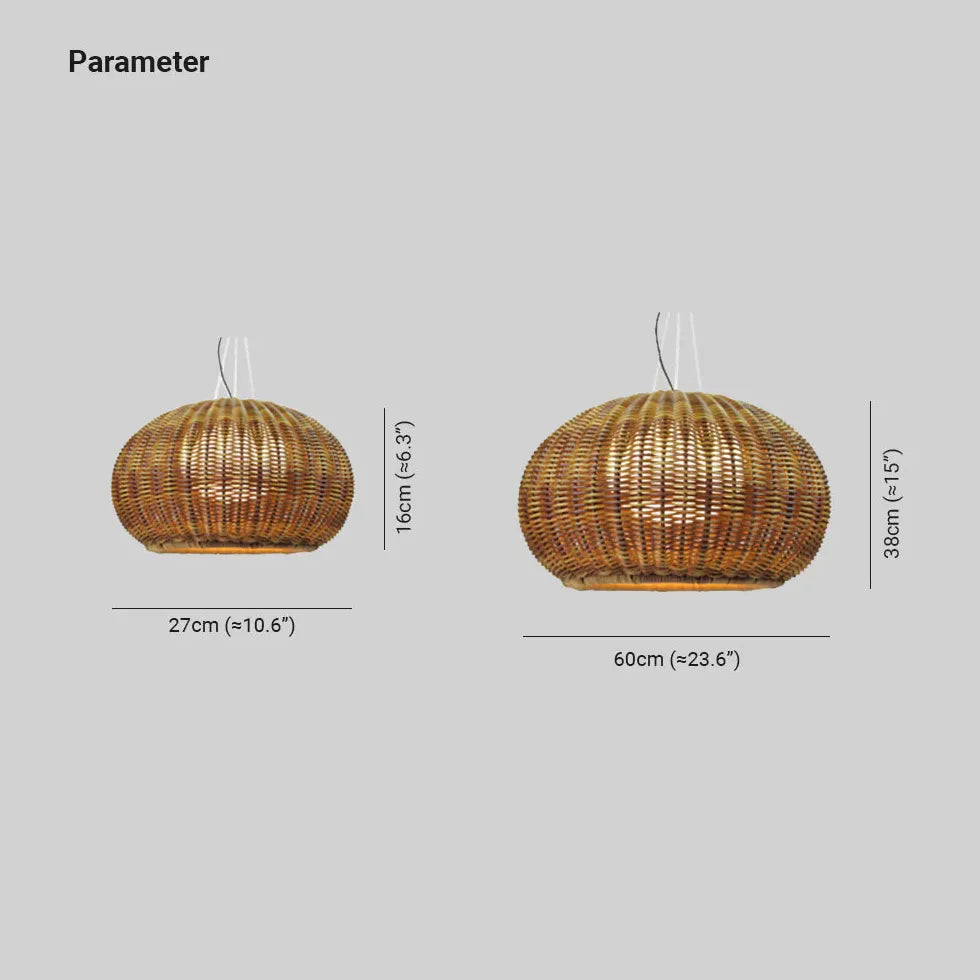 Lampadari a sospensione da esterno rattan rustico