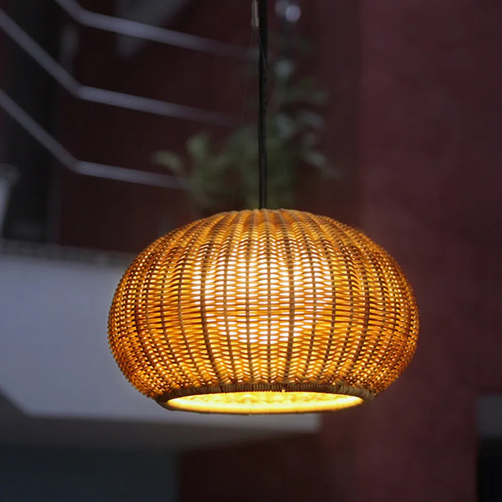 Lampadari a sospensione da esterno rattan rustico