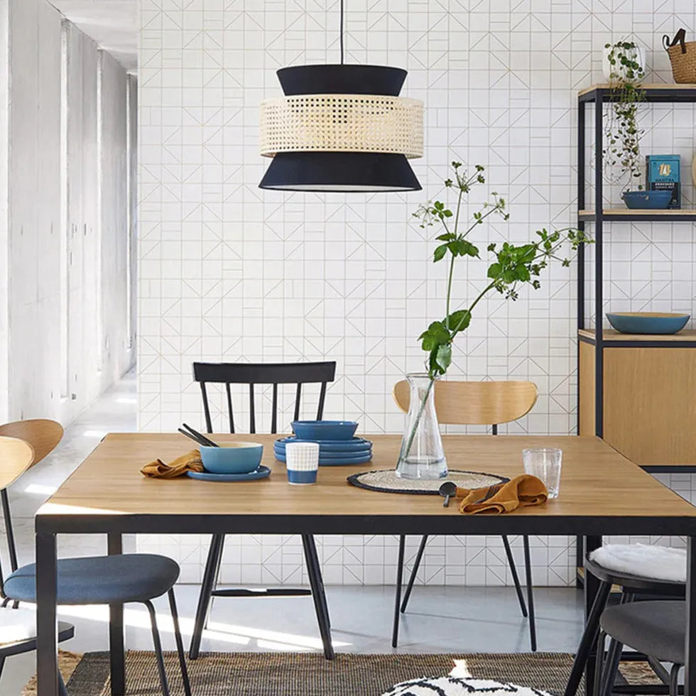 Lampadari in Multistrato in Rattan Colorato a Più Livelli