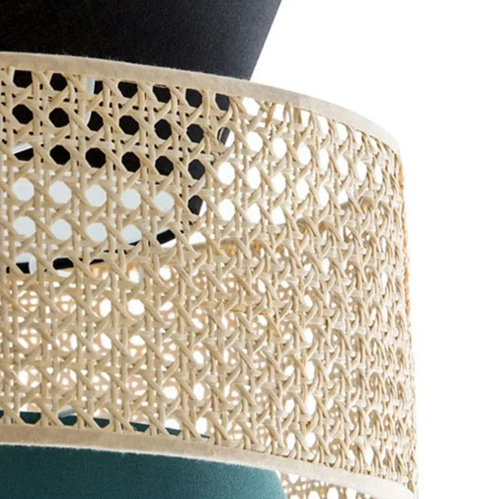 Lampadari in Multistrato in Rattan Colorato a Più Livelli