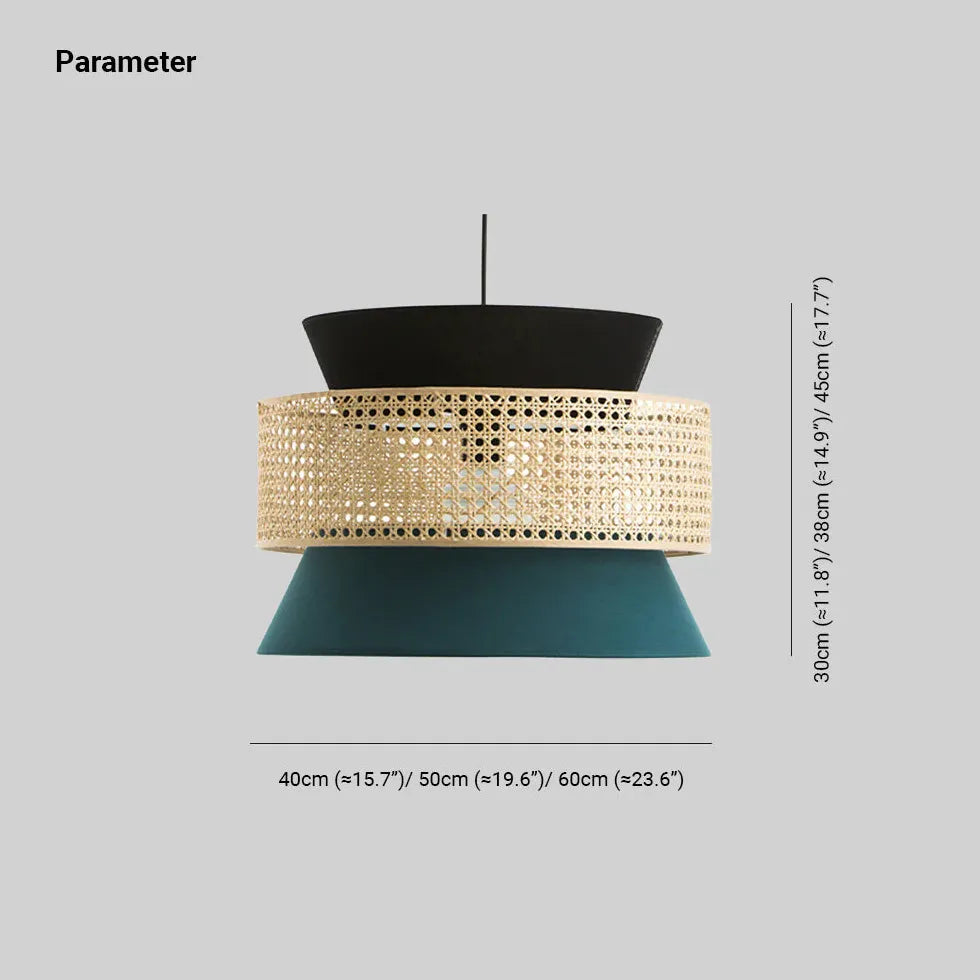 Lampadari in Multistrato in Rattan Colorato a Più Livelli