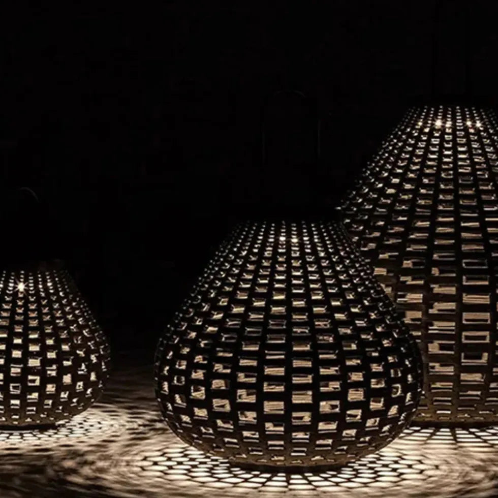 Lampade da Terra Etniche Intrecci di Rattan