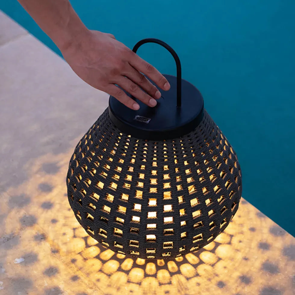 Lampade da Terra Etniche Intrecci di Rattan