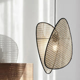 Lampadario LED Vintage Design Raffinato in Rattan