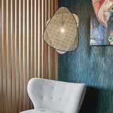 Lampadario LED Vintage Design Raffinato in Rattan