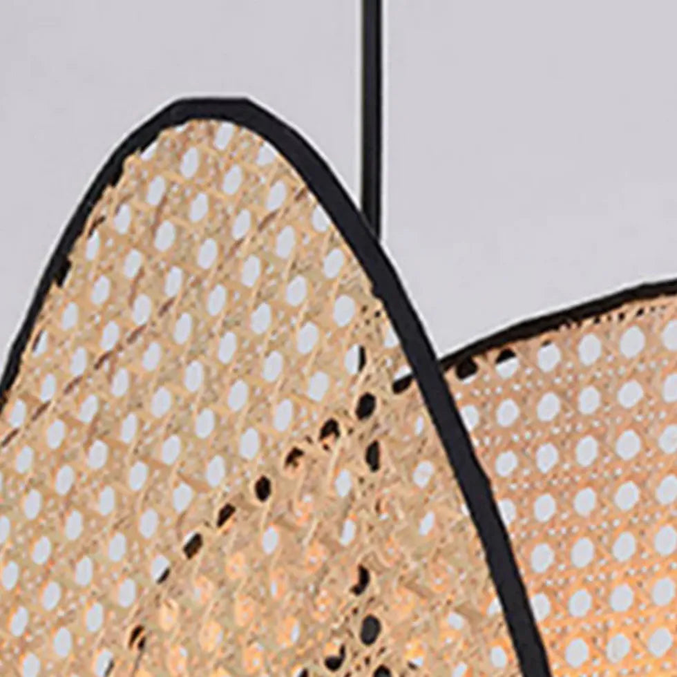 Lampadario LED Vintage Design Raffinato in Rattan