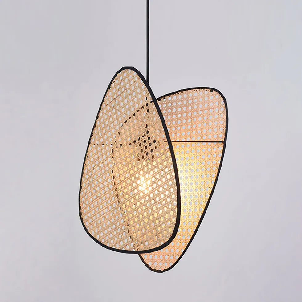 Lampadario LED Vintage Design Raffinato in Rattan