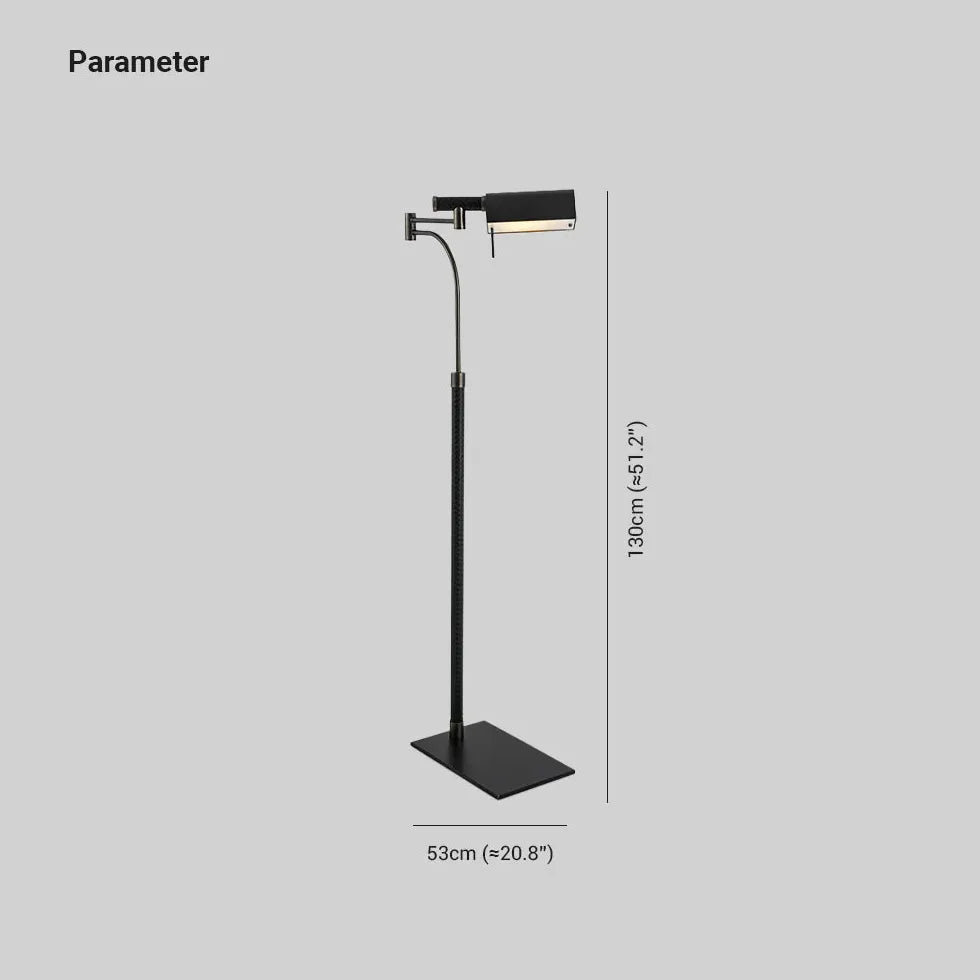 Lampada da pavimento minimalista curva nera rettangolare