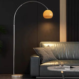 Orange Sphere Modern Arc Floor Lamp