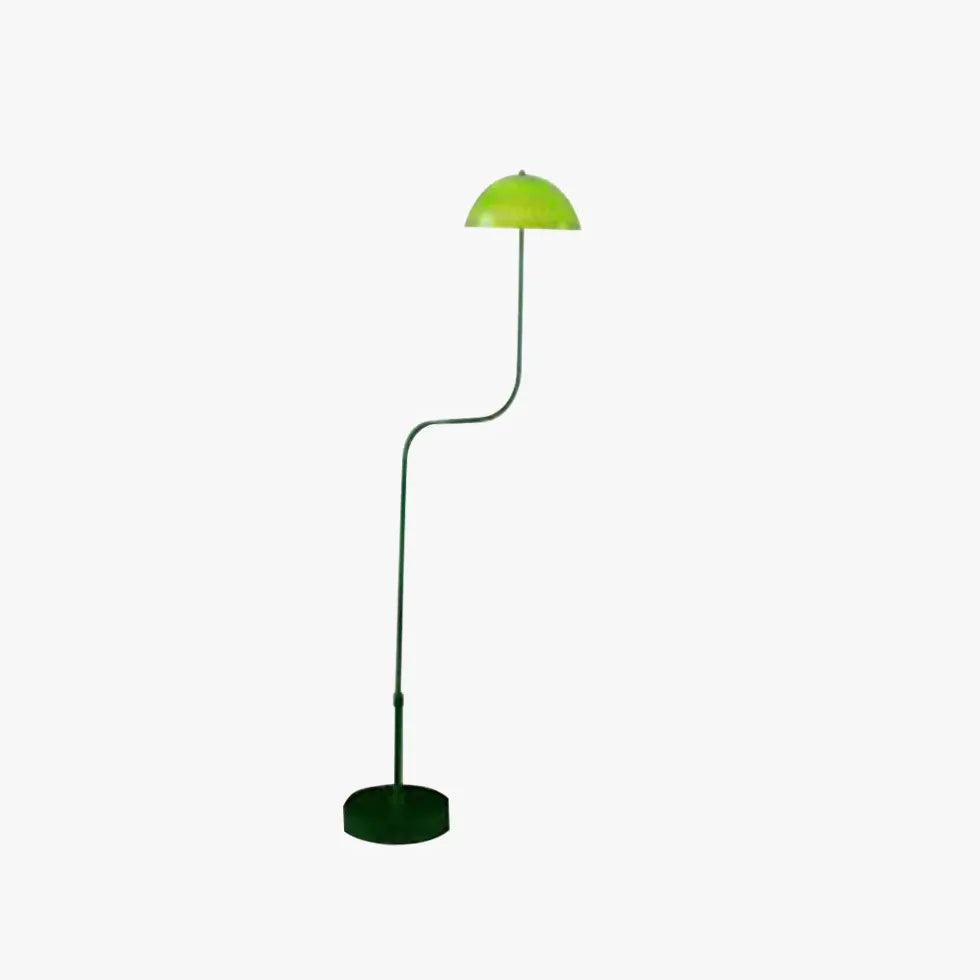 Lampada da pavimento moderna curva emisferica verde