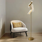 Three-Headed Transparent Wavy Modern Floor Lamp