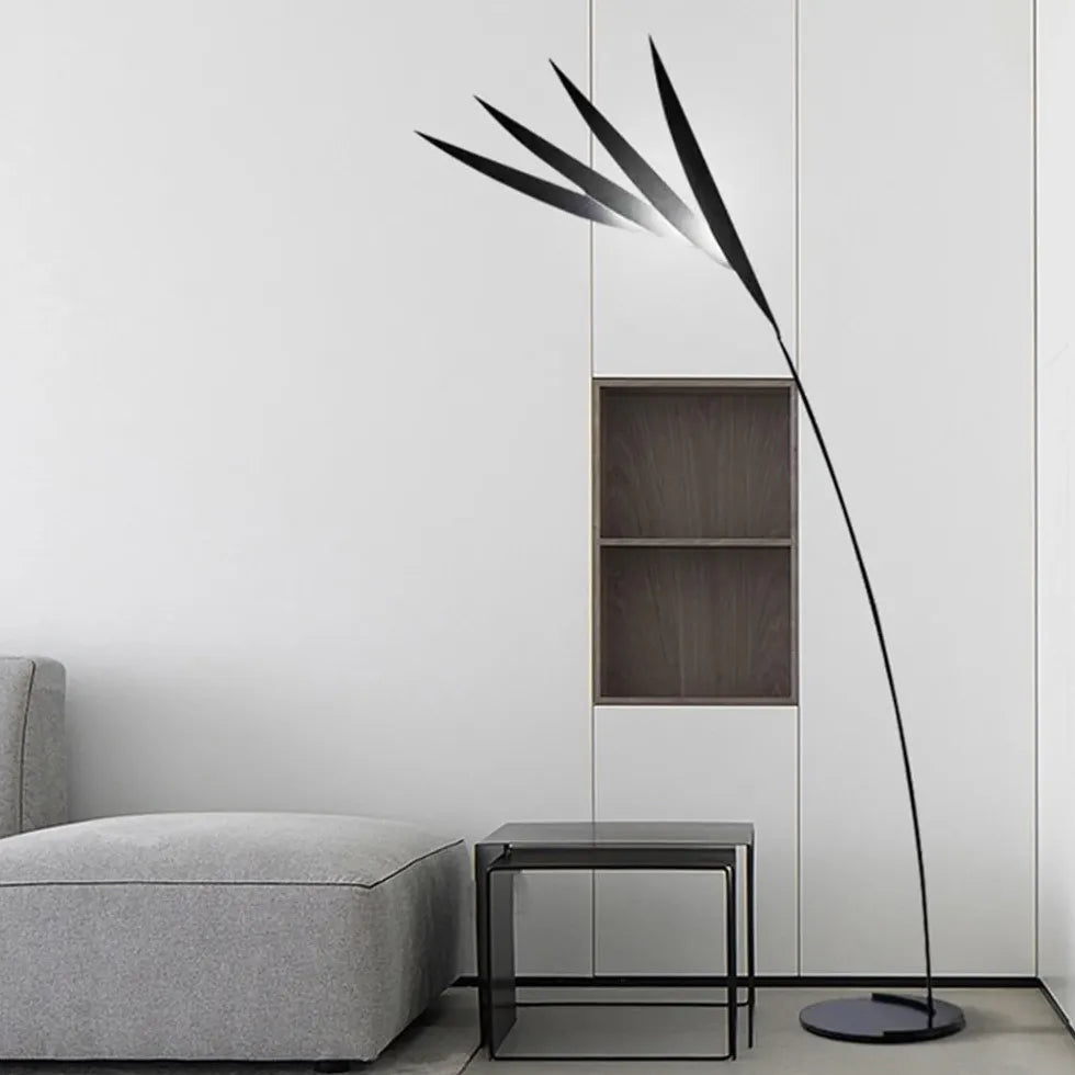 Black Leaf Design Modern Floor Lamp