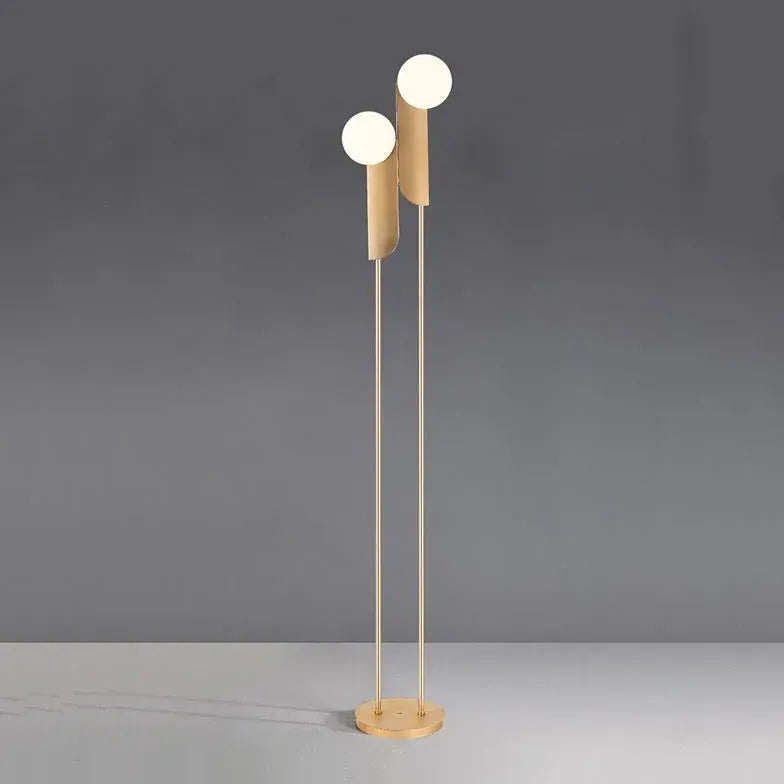 Two-Headed Glass Sphere Modern Floor Lamp